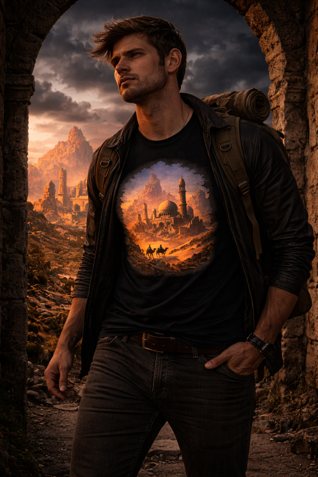 The Castle of The Sultan — Amanar Studio dark Arabian streetwear t-shirt