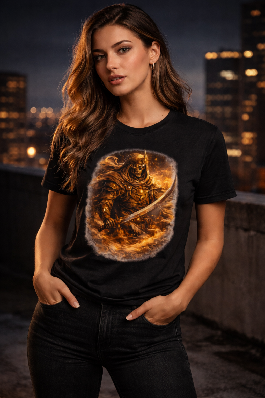 Desert Skeleton Warrior — Amanar Studio dark Arabian streetwear t-shirt