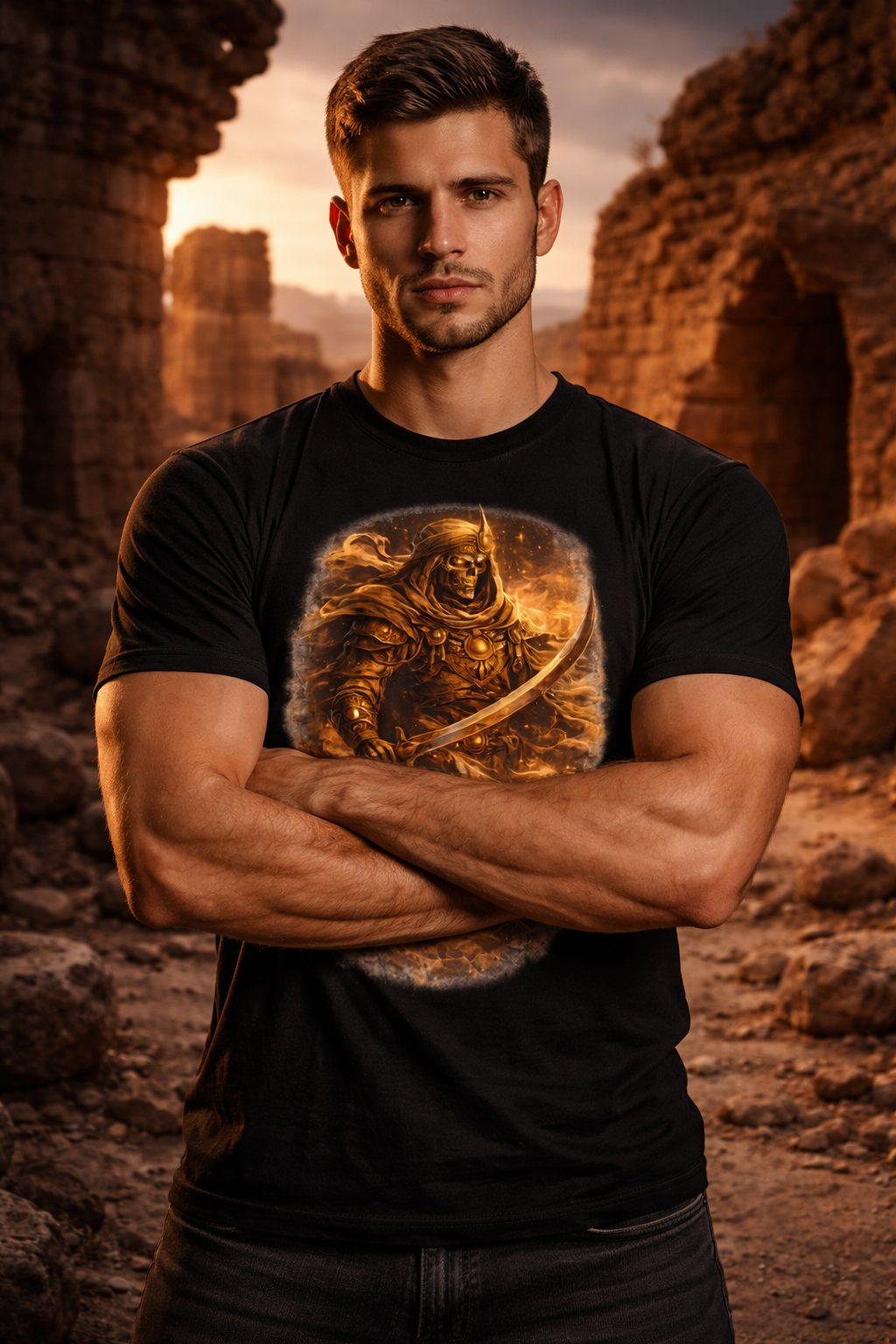 Skeleton Warriors — Amanar Studio dark Arabian streetwear t-shirt