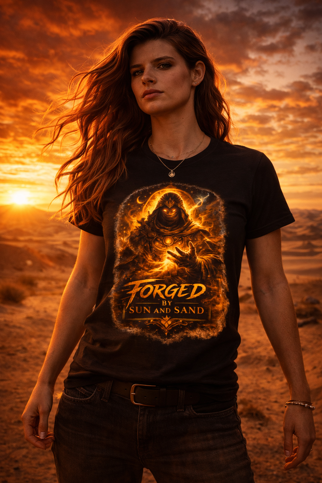 Forged by Sun and Sand — Amanar Studio dark Arabian streetwear t-shirt