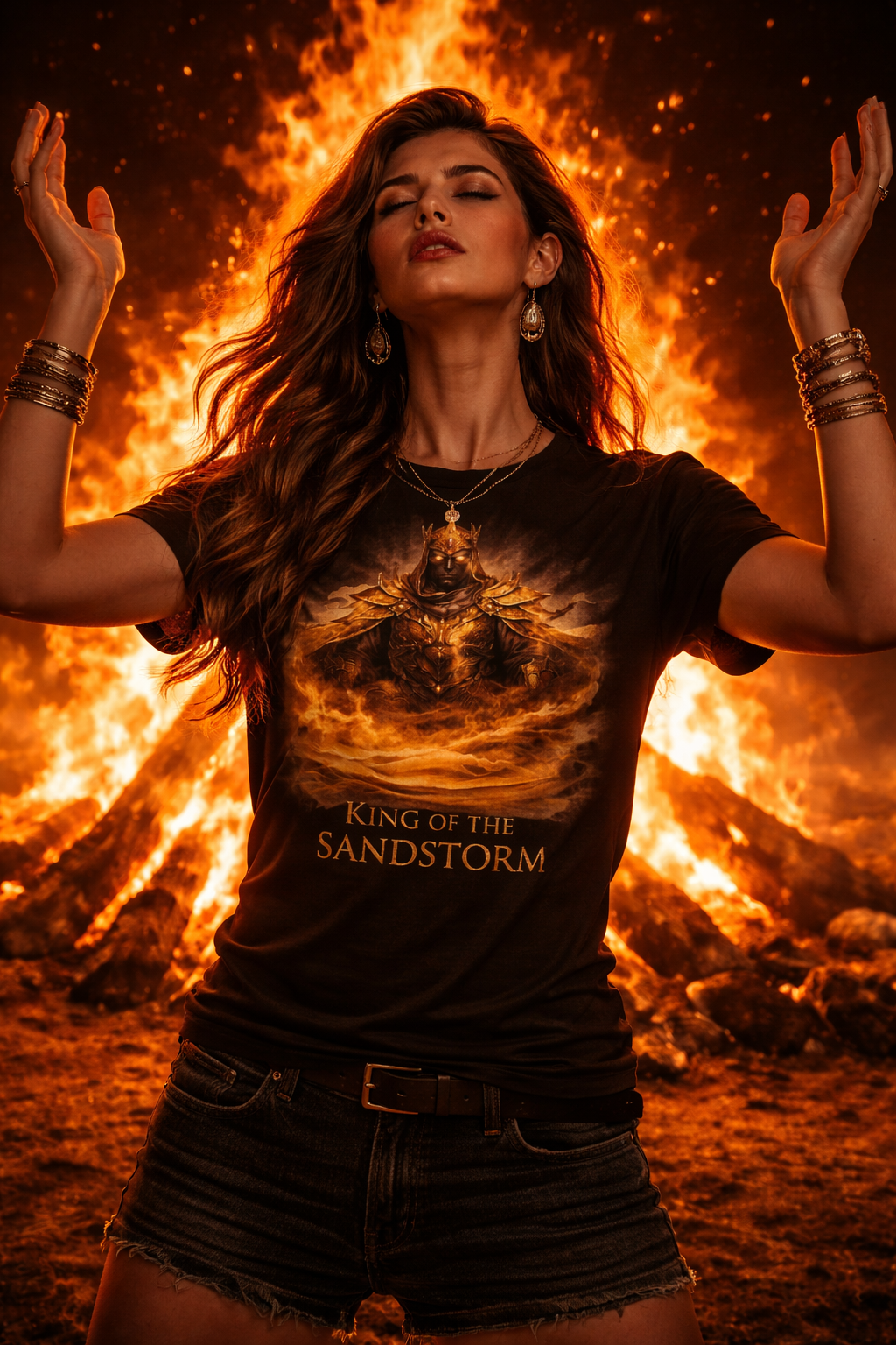 King of the Sandstorm — Dark Crown — Amanar Studio dark Arabian streetwear t-shirt